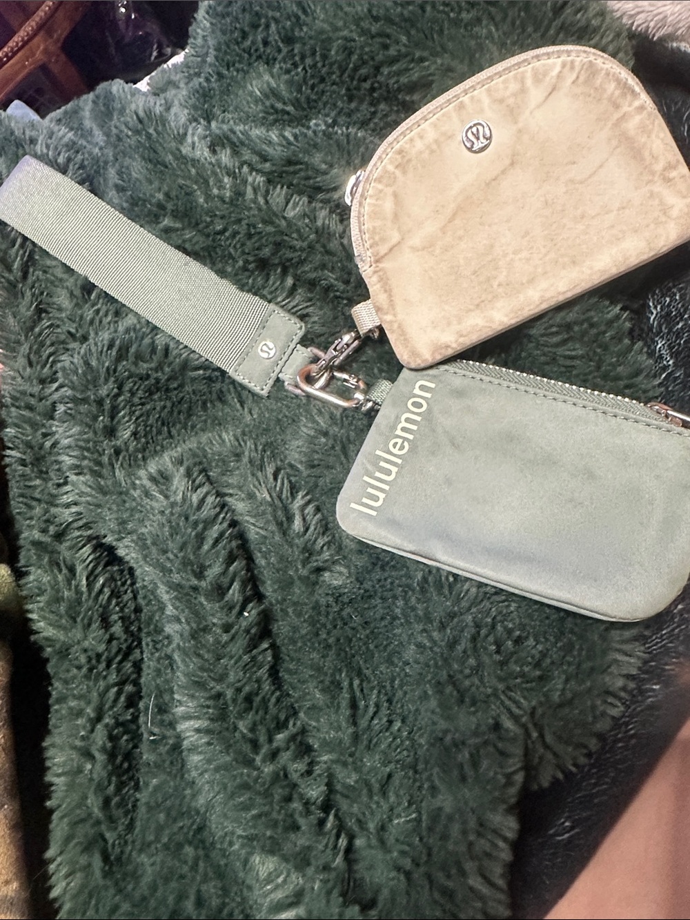 lululemon athletica Olive and Beige Mini Crossbody Pouch Duo